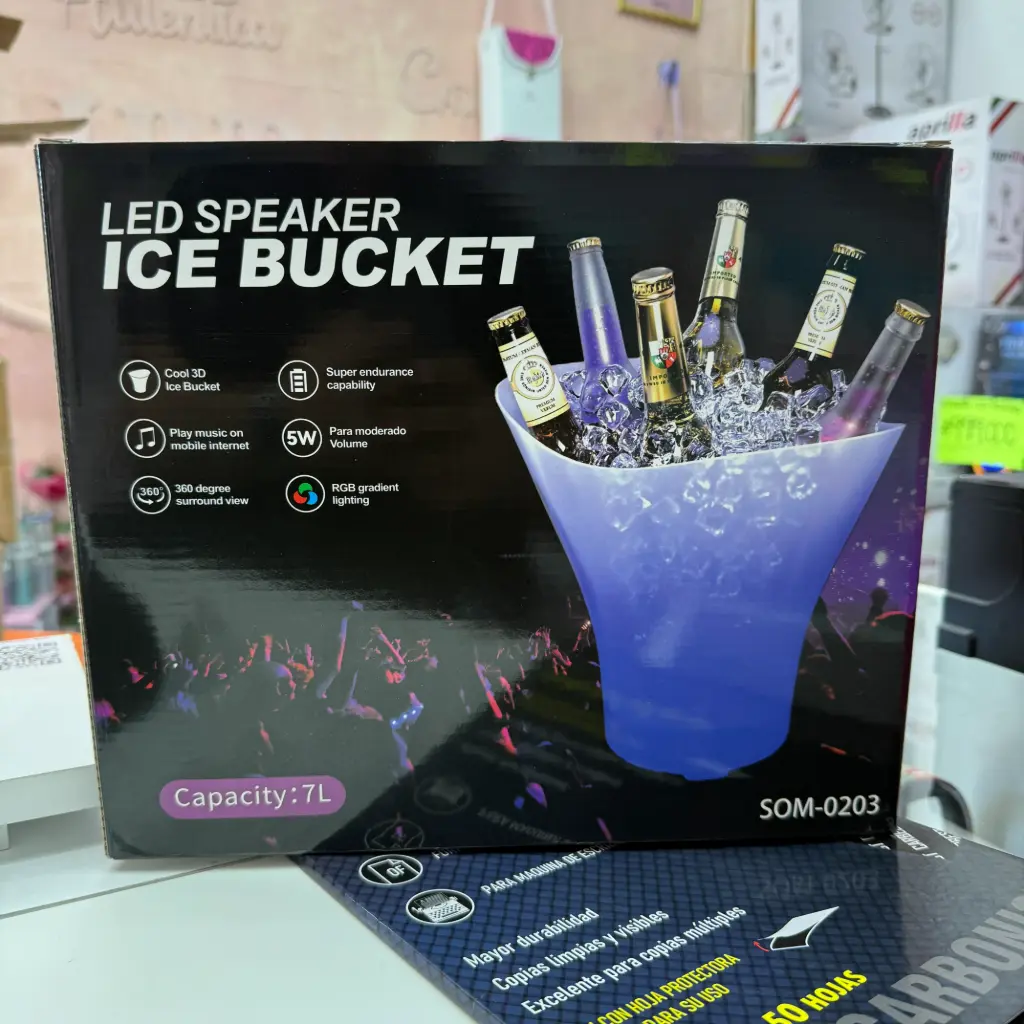 SOM-0203 CUBETA CON LUZ Y SPEAKER 7L
